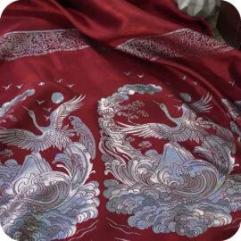 Golden and Silver Thread Horse Face Group Style Yarn Dyed Jacquard Fabric