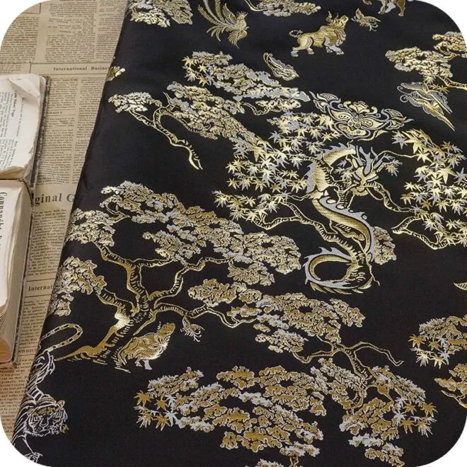 Polyester Metallic Jacquard Fabric