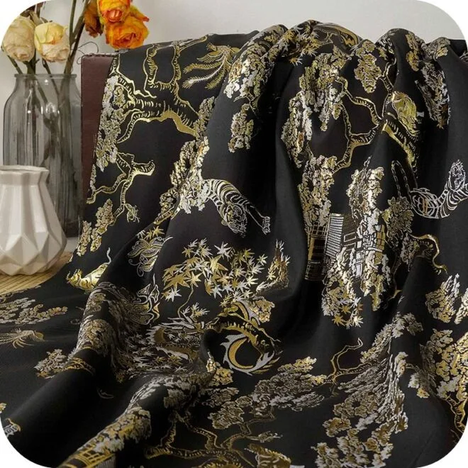 Polyester Metallic Jacquard Fabric