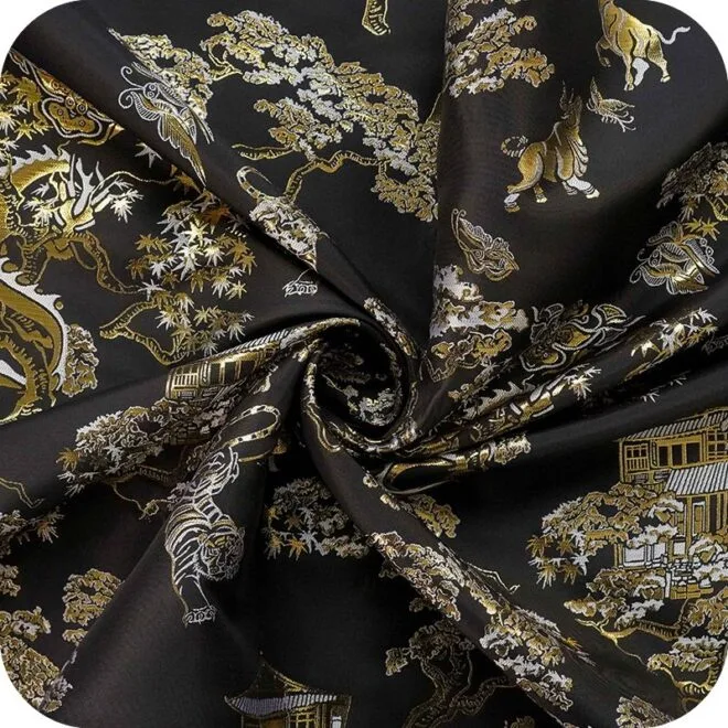 Polyester Metallic Jacquard Fabric