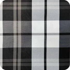 Yarn-Dyed Black and White Check Fabric