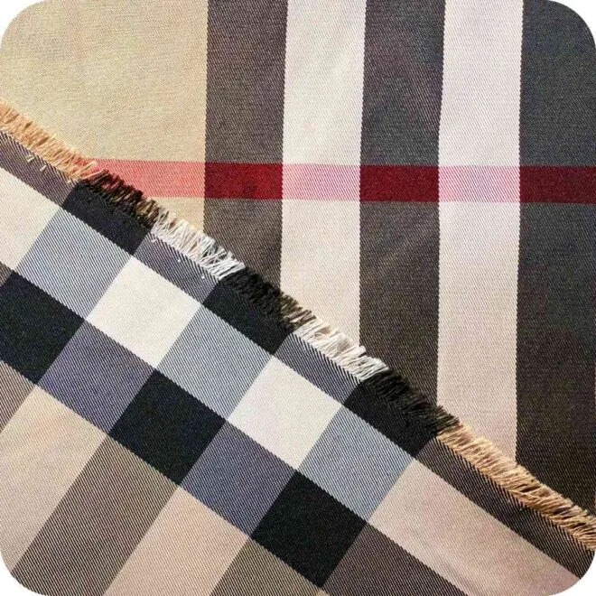 Burberry-Style Yarn-Dyed Check Fabric